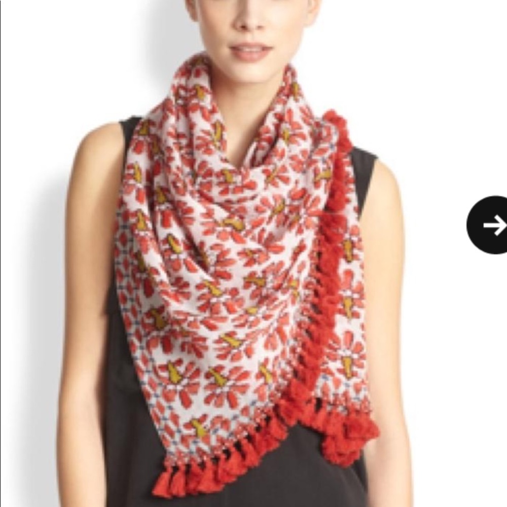 Tory Burch Corsage Linen Blend Scarf